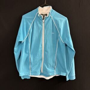 Lauren Ralph Lauren Active Women L Blue Full Zip Jacket Stretch Athleisure Top